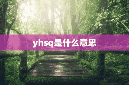 yhsq是什么意思(yhsq是什么意思啊)